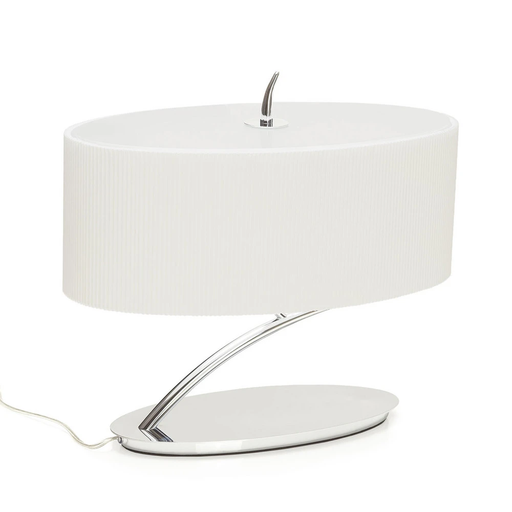 Luminaire à effet Lampe à poser en textile et poli miroir Eve