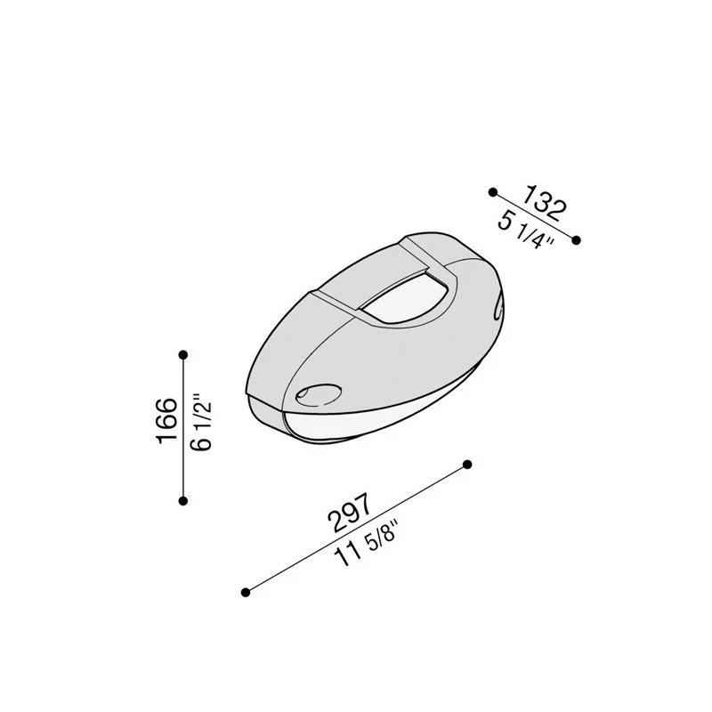 PLAFONIERA DA PARETE AIRY TOP OVALE NERO 300 LB82322 LOMBARDO