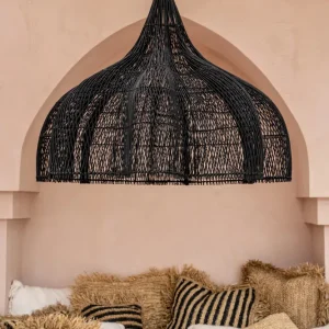 Whipped Pendant - Noir jais - XL avec base en bois