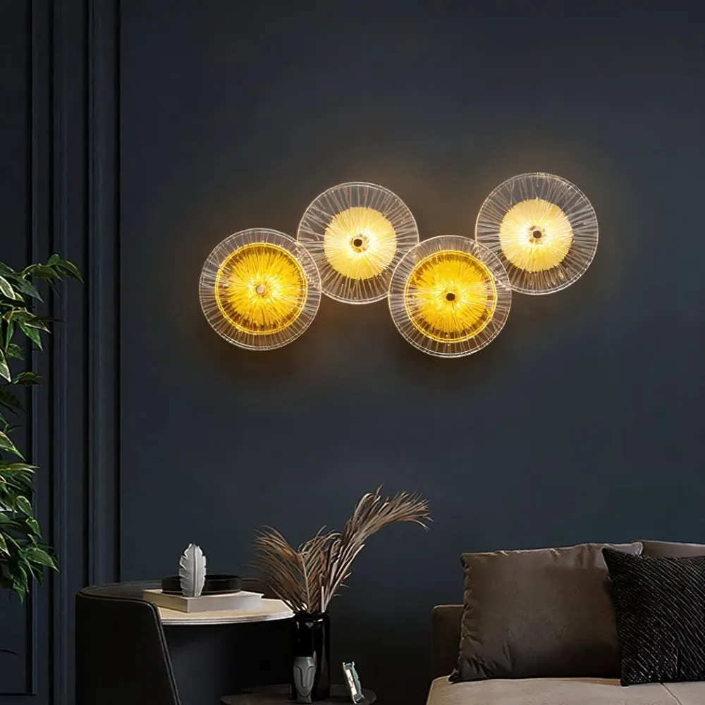 Applique Murale Bohème LED Disques en Verre | Delo avec effet scintillant