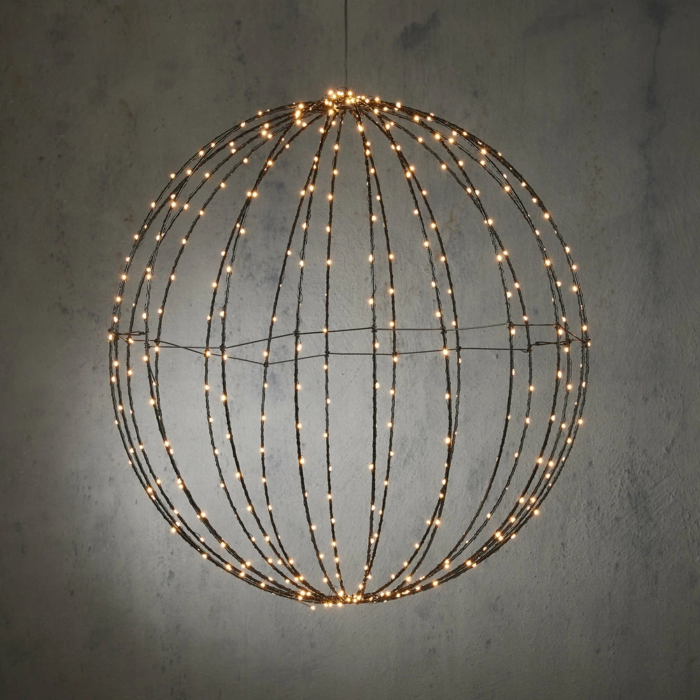 Luca lighting - boule de noël lumineuse 400 led blanc ardent d60