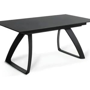 Éclairage LED Haute Luminosité Barret - Table Extensible (170/270 x 90 cm) en HPL sur MDF Noir