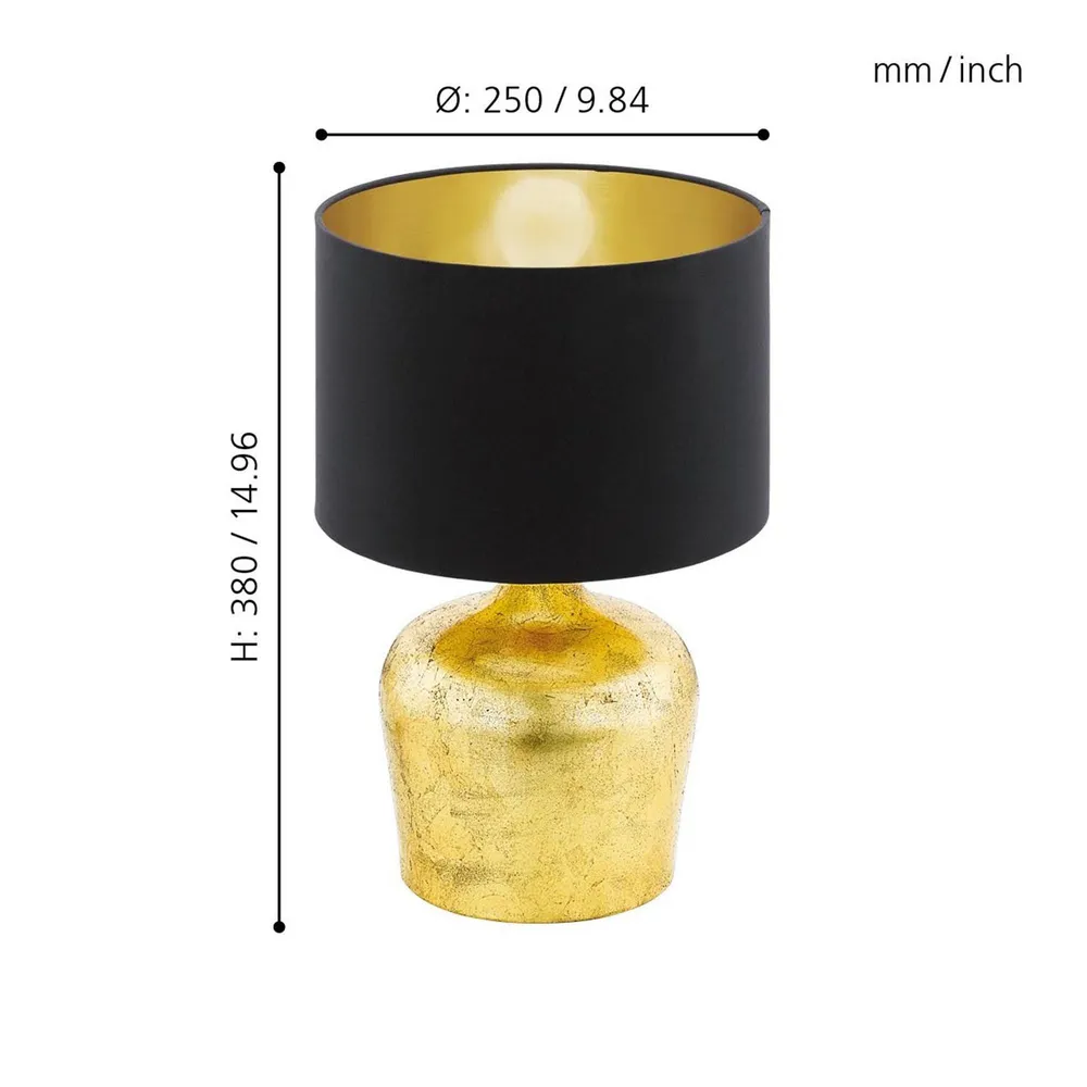 Éclairage LED Haute Luminosité Lampe de table métal doré MANALBA E27 1X60W