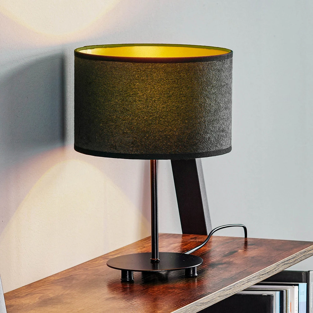 Euluna Golden Roller table 30 cm noire/dorée pour plafonds suspendus