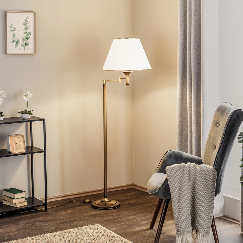 Lampadaire Birmingham patiné avec articulation (Carré 30x30cm)