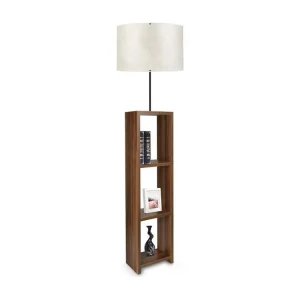 Lampe en noyer, noyer avec écran 100% MDF, glos blanc Design minimaliste
