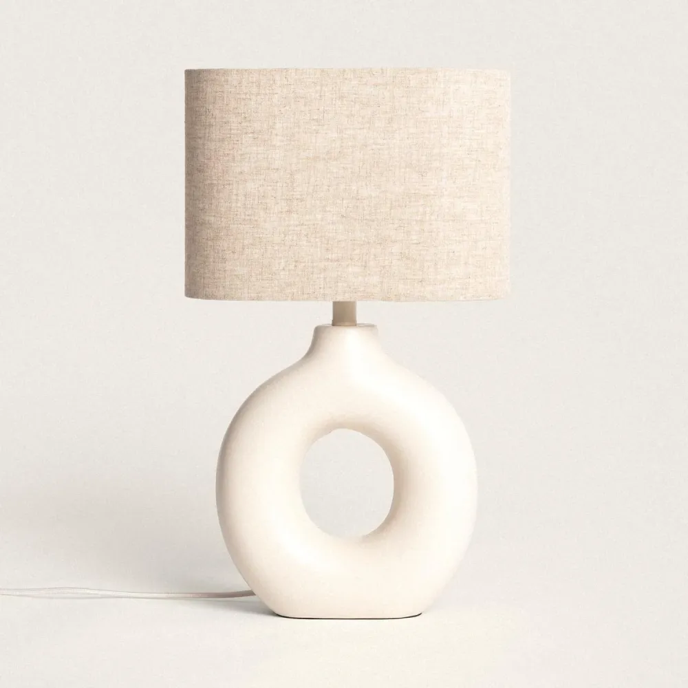 Lampe de table en céramique et textile style Memphis pour plafonds suspendus
