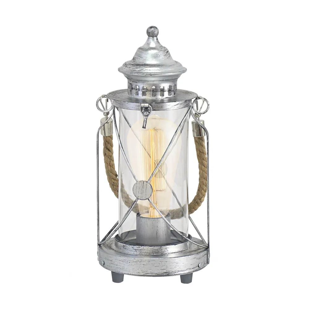 Lampe de table métal gris BRADFORD E27 1X60W IP44 pour salle de bain