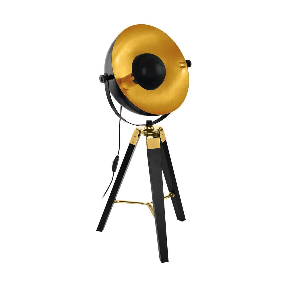 Lampe de table métal noir COVALEDA E27 1X60W pour plafonds suspendus