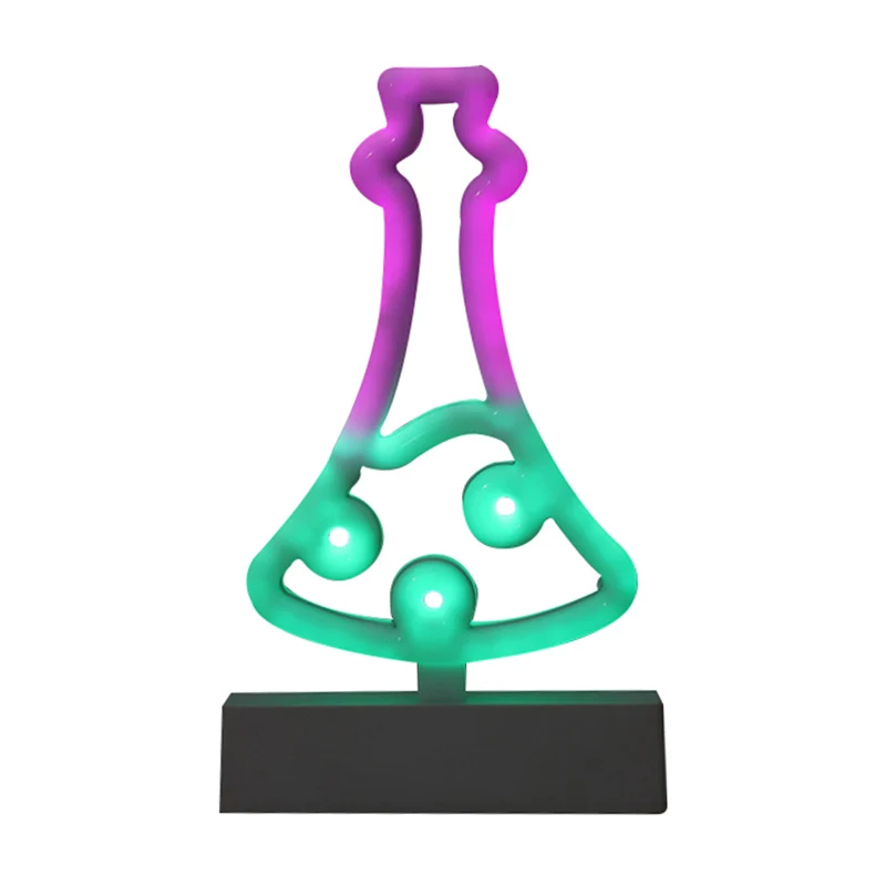 Lampe de Table de nuit géométrique en plastique, LED récent, blanche, pour chambre à coucher
