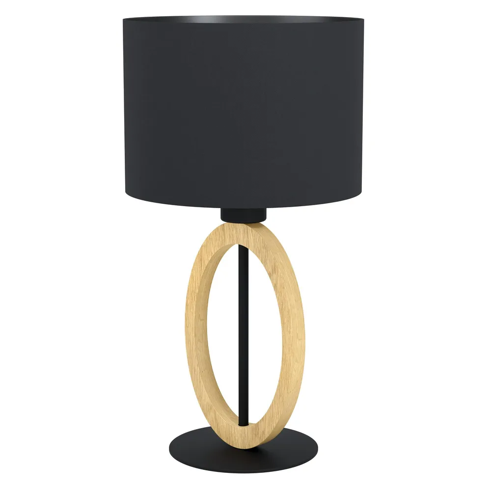 Lampe de table tissu noir BASILDON 1 E27 1X40W (Carré 30x30cm)