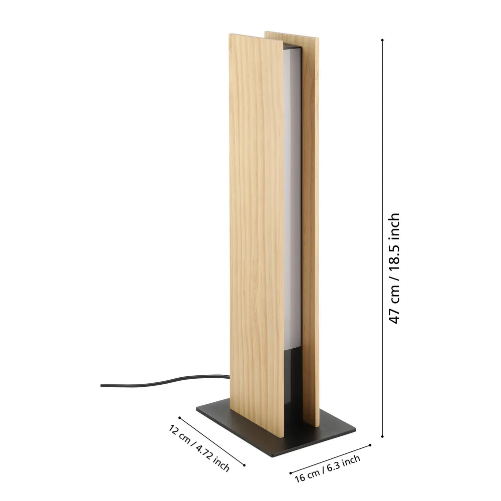 Luminaire de plafond à diffusion uniforme Lampe de table naturel bois ANCHORENA-Z LED INT 1X16W