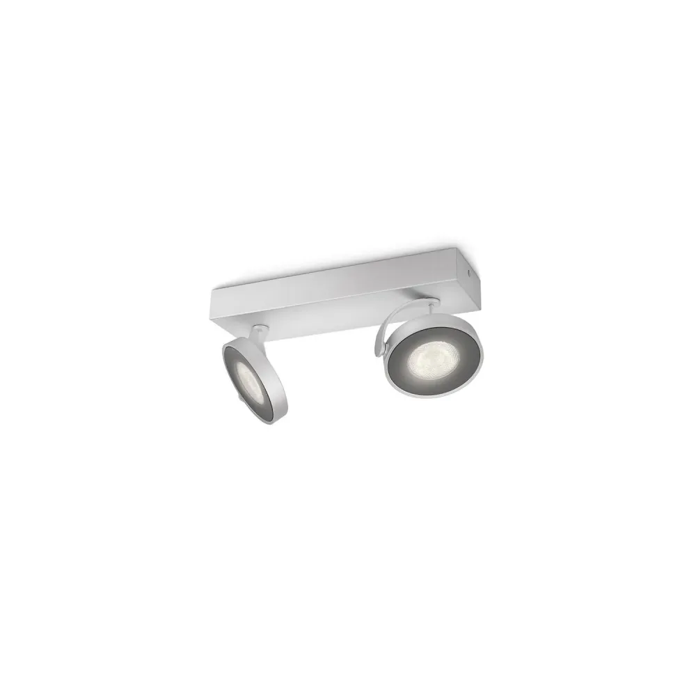 Luminaire de plafond à diffusion uniforme PHILIPS Clockwork plafonnier LED ajustable, 2 lampes de 4,5W.