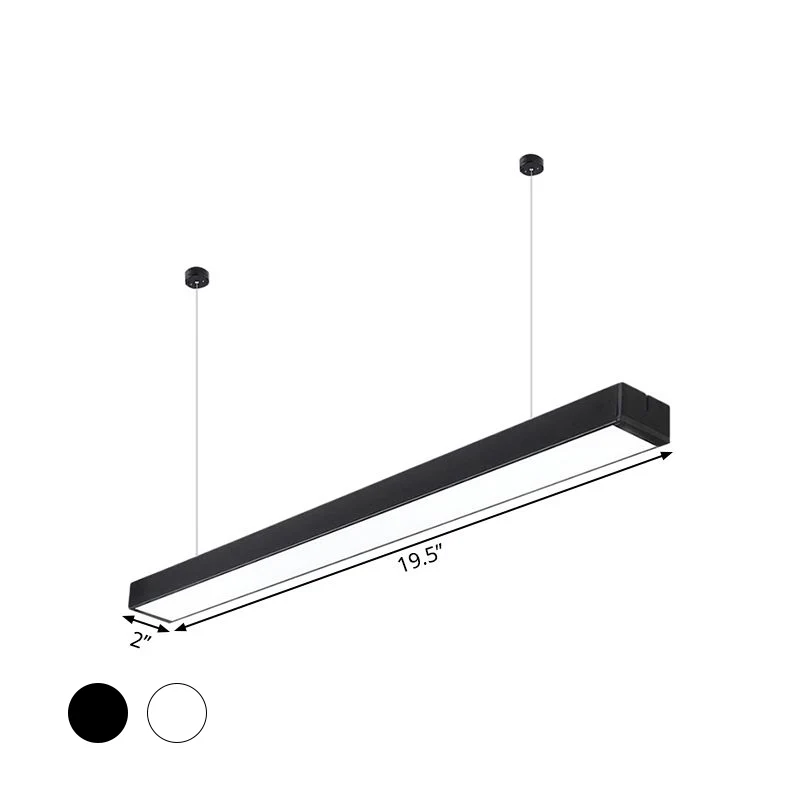 Luminaire de plafond encastrable Lampe suspendue linéaire LED en acrylique, luminaire de plafond minimaliste, noir/blanc,...