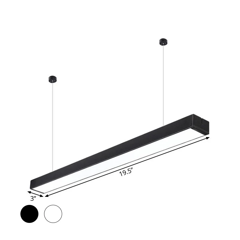 Luminaire de plafond encastrable Lampe suspendue linéaire LED en acrylique, luminaire de plafond minimaliste, noir/blanc,...