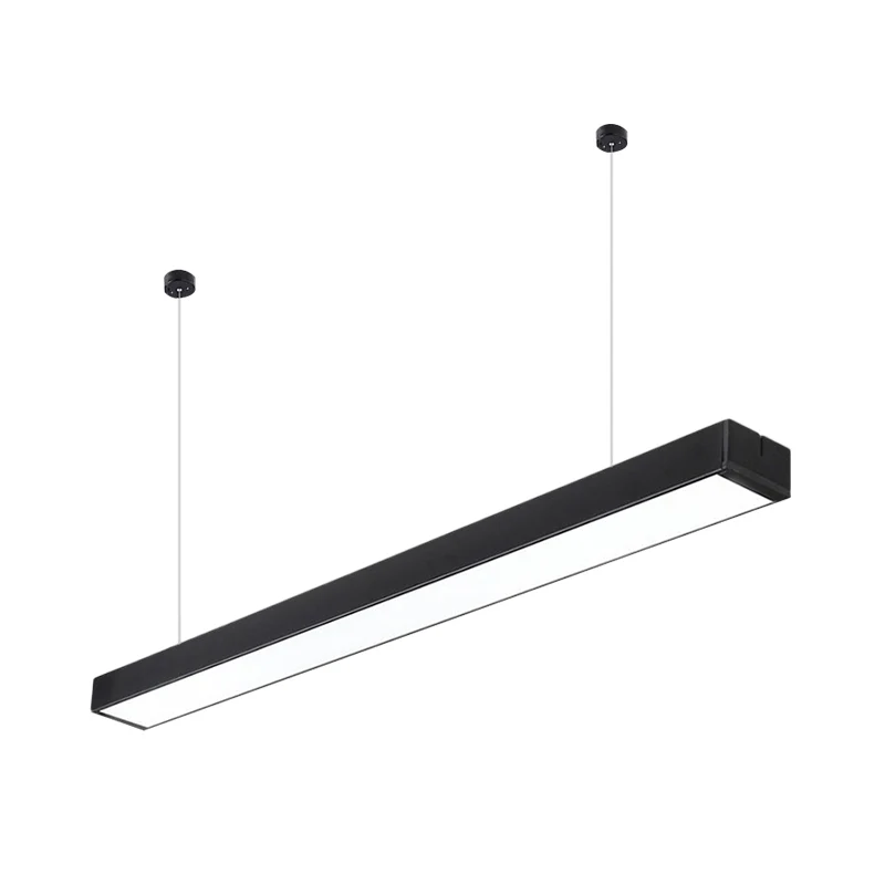 Luminaire de plafond encastrable Lampe suspendue linéaire LED en acrylique, luminaire de plafond minimaliste, noir/blanc,...