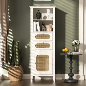 Luminaire de plafond encastrable Vitrine de salon avec rotin, armoire haute, surface peinte, peut être utilisée pour les m...