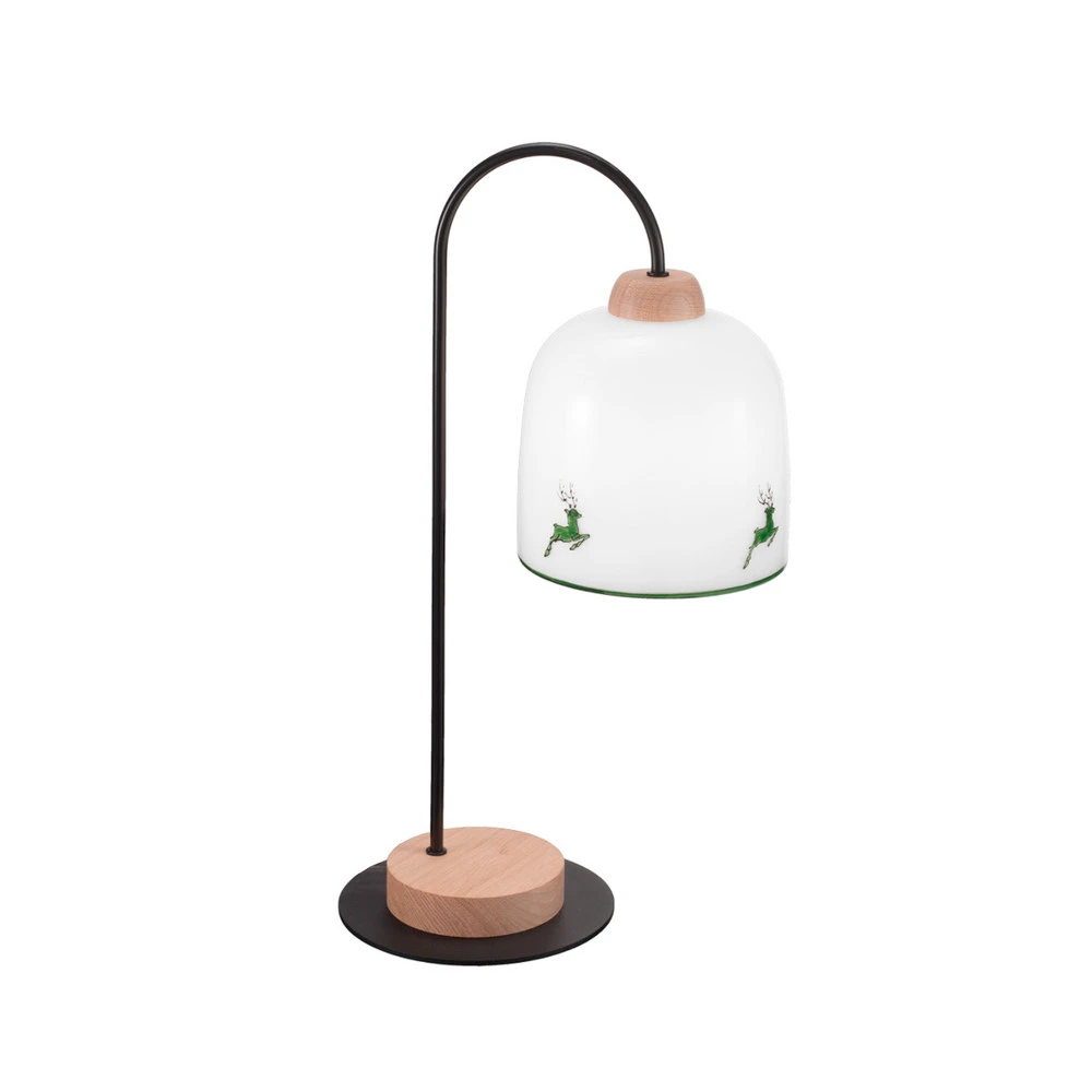 Luminaire de plafond à panneaux KOLARZ Lampe de table Chalet, blanc/vert cerf, hauteur 56 cm