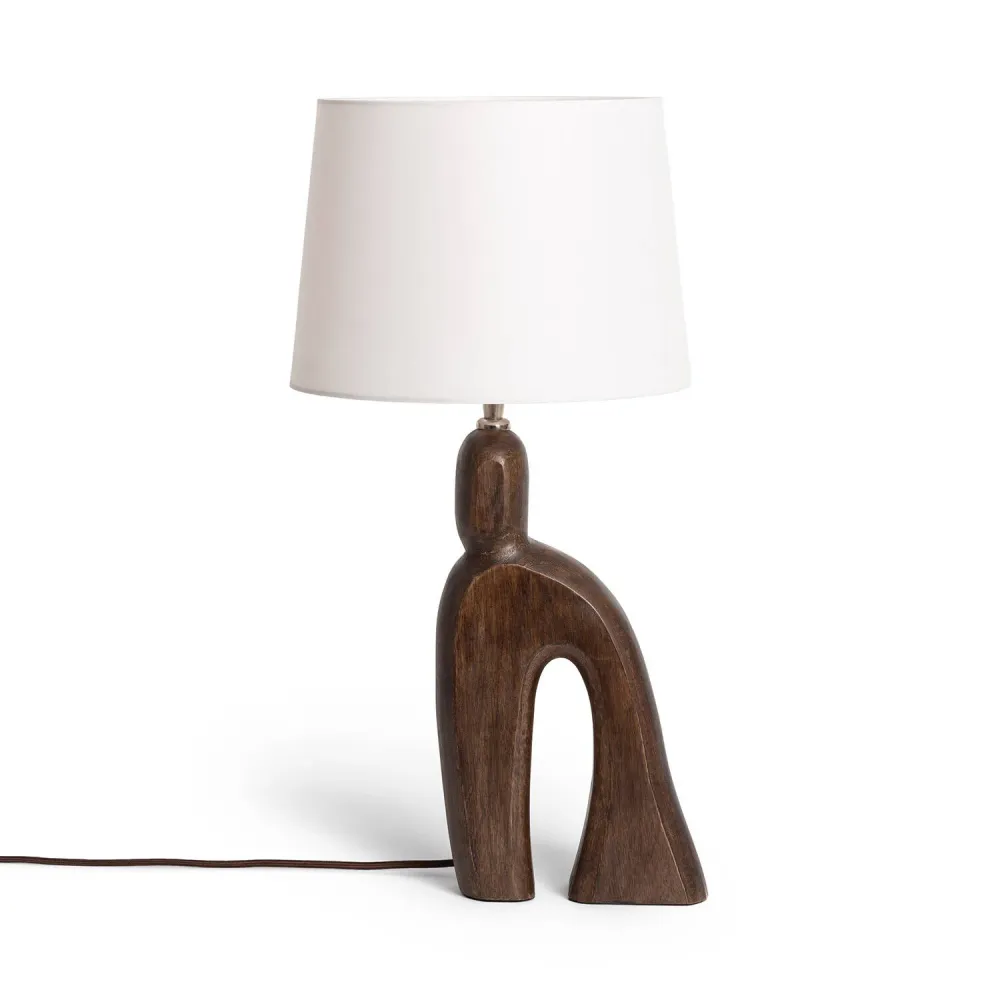 Lustre Cristal Premium Lampe de Table en Bois Hunar III par ILUZZIA avec éclairage LED