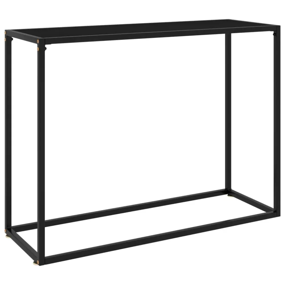 Meuble d'entrée table console design élégant 100 x 35 x 75 cm verre trempé et acier DEC032081 - Installation Facile