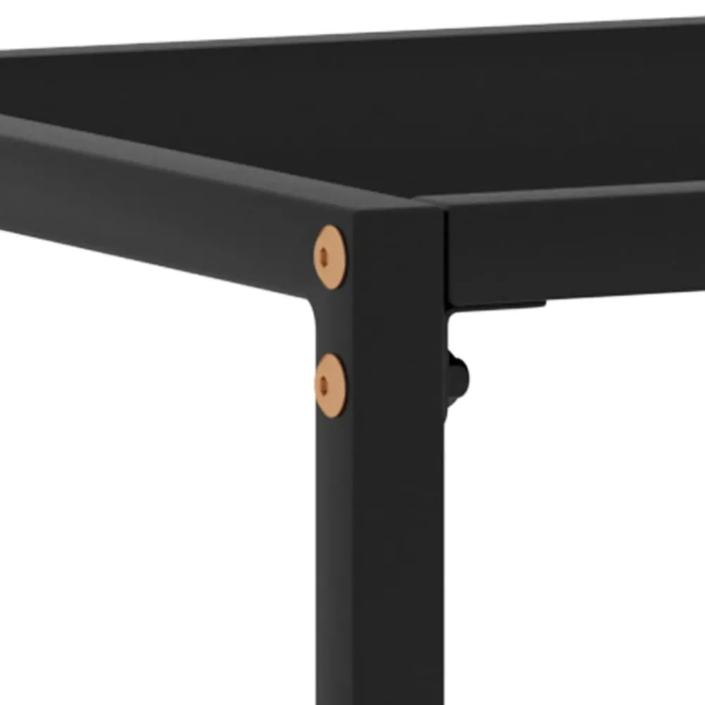 Meuble d'entrée table console design élégant 100 x 35 x 75 cm verre trempé et acier DEC032081 - Installation Facile