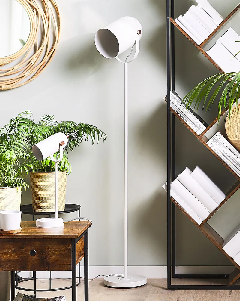 En métal Floor Lamp White TYRIA
