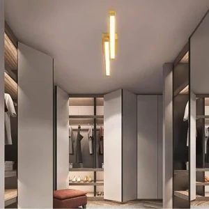 NETTLIFE Plafonnier LED Bois Évident 90 cm 3000 K Blanc Chaud Lampe de Chambre au Design Rétro, pour Salon, Chambre, Coulo...