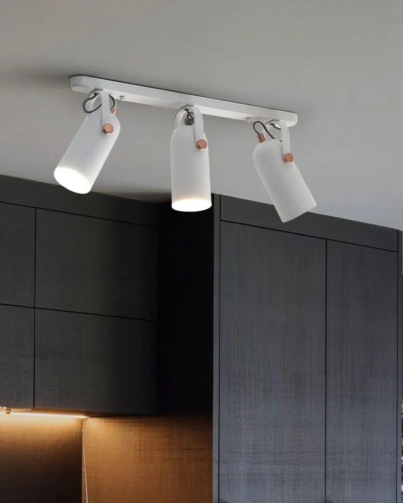 Plafondlamp met 3 lichten metaal wit TYRIA