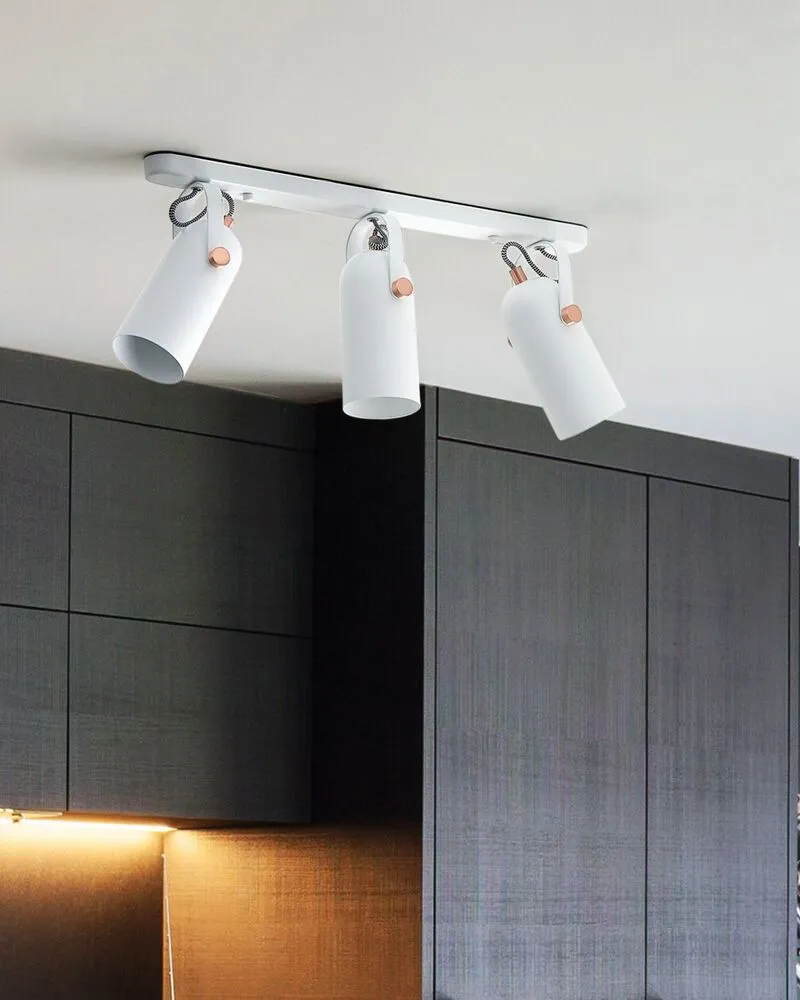 Plafondlamp met 3 lichten metaal wit TYRIA