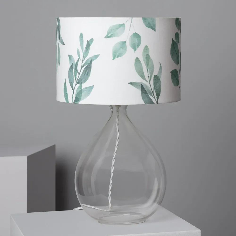 Plafonnier Design Moderne Luminaire de table en textile et en verre avec éclairage LED Verdy
