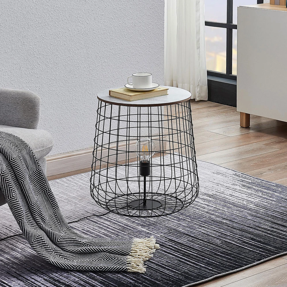 Plafonnier à lumière directionnelle Lindby Winnie lampe de sol avec plaque en bois