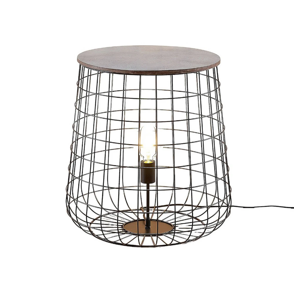 Plafonnier à lumière directionnelle Lindby Winnie lampe de sol avec plaque en bois