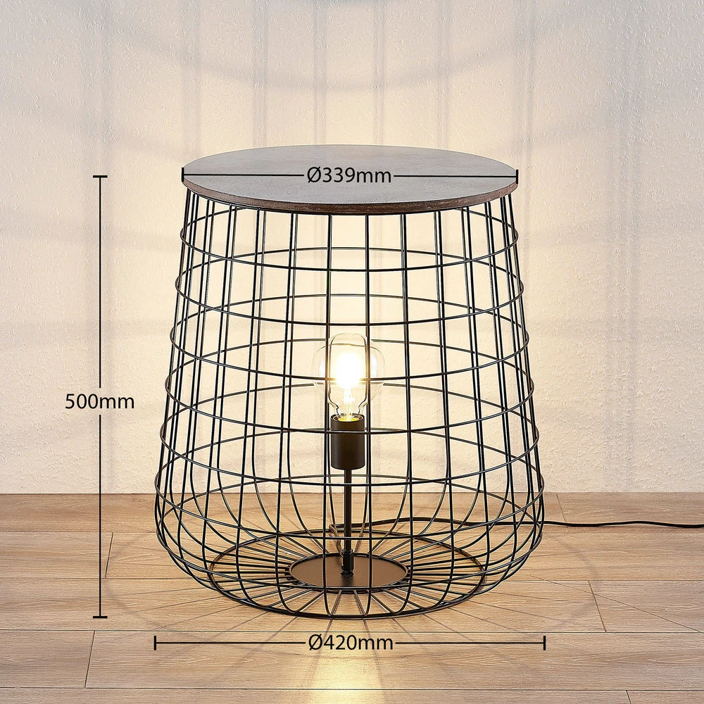 Plafonnier à lumière directionnelle Lindby Winnie lampe de sol avec plaque en bois