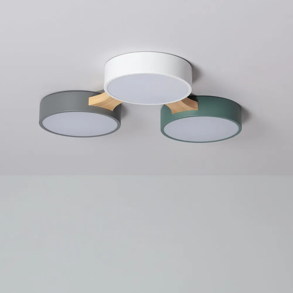 Plafonnier à montage sur rail Lampe de plafond en bois et métal LED 30W CCT réglable Sams