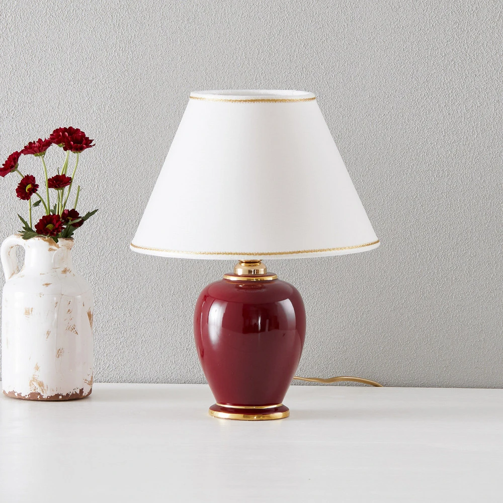 Plafonnier à suspension réglable Austrolux Lampe de table Giardino Bordeaux 34cm Céramique 24 carats