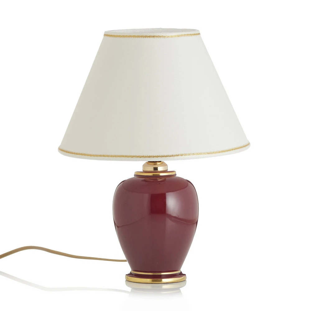 Plafonnier à suspension réglable Austrolux Lampe de table Giardino Bordeaux 34cm Céramique 24 carats