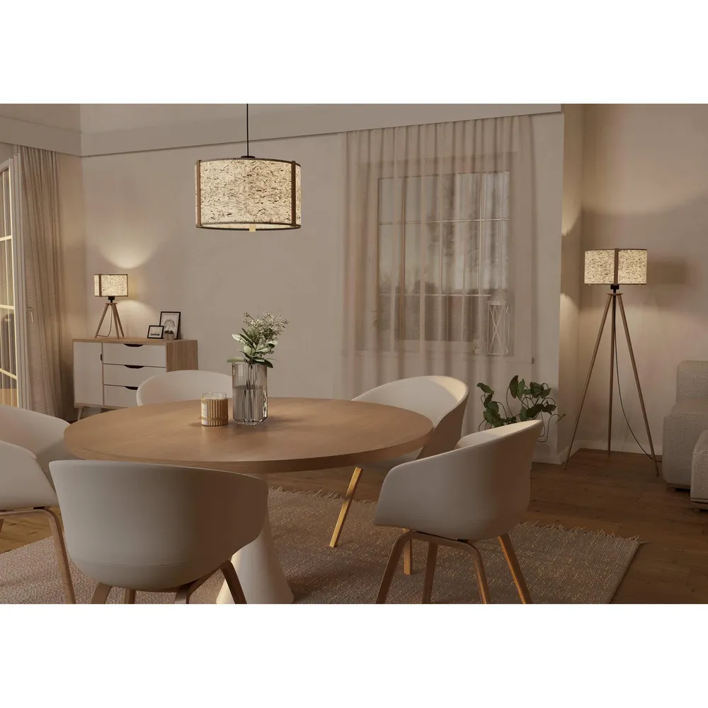 Plafonnier à suspension réglable Lampe de table tissu multiple HONTONGAS E27 1X25W