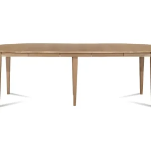 Table ronde 6 pieds fuseau 105 cm + 3 rallonges bois - VICTORIA avec LED intégrée non remplaçable