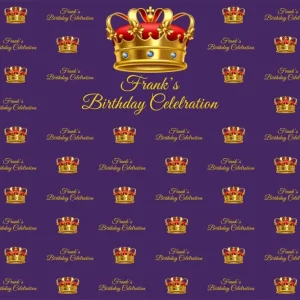 Toile de fond Deco Anniversaire Couronne Royale Violette BRP3-102