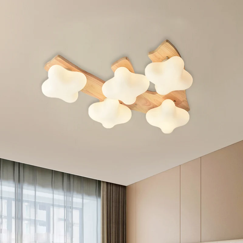 Haute Qualité Foyer Plum Blossom Deckenleuchte, Milchglas, kreative crème und weiße LED-Deckenleuchte
