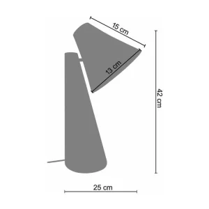 Lampe de bureau conique bois naturel,blanc 42 cm. (Certifié CE)