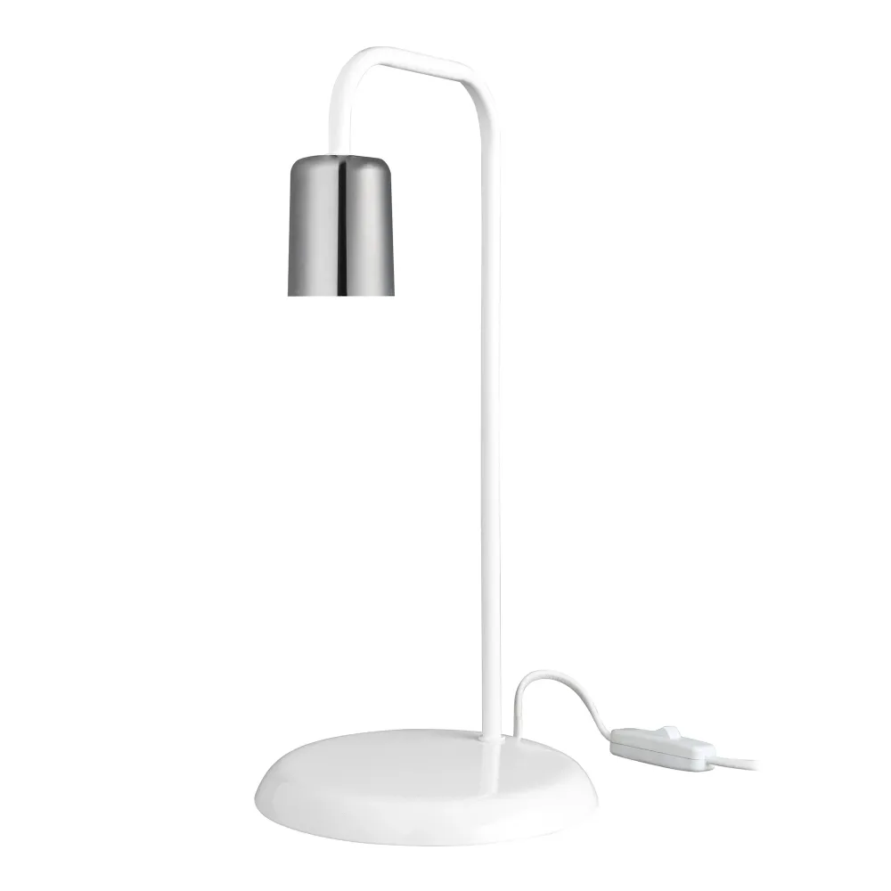 Lampe de bureau lancaster en métal 36 cm E27 blanc / acier chromé 03_0007379