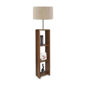 Lampe à noix, noyer avec écran 100% en PVC, sable, collection Victoria, 21x38x150, E27 Max 60 W Cap
