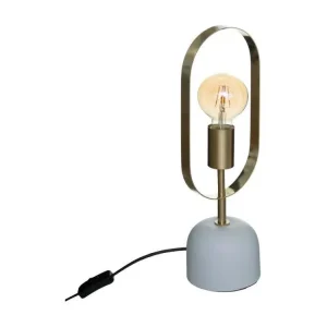 Lampe à poser en métal doré et base effet marbre H 44 cm (Certifié CE)