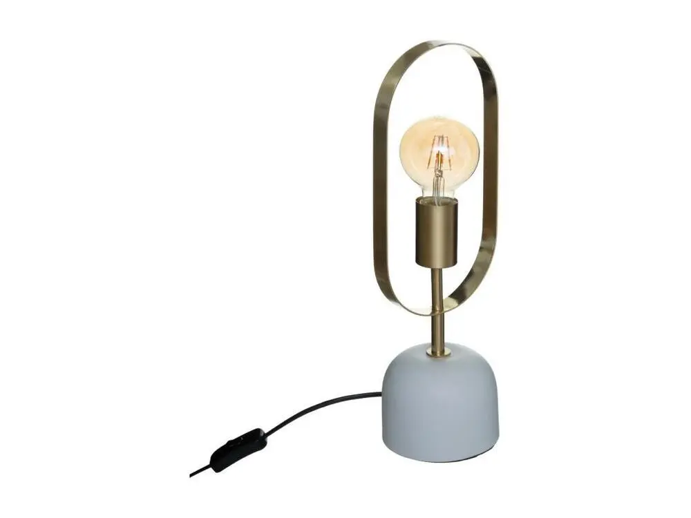 Lampe à poser en métal doré et base effet marbre H 44 cm (Certifié CE)