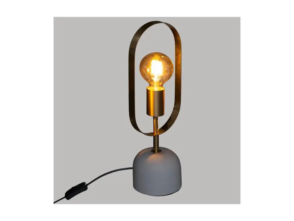 Lampe à poser en métal doré et base effet marbre H 44 cm (Certifié CE)