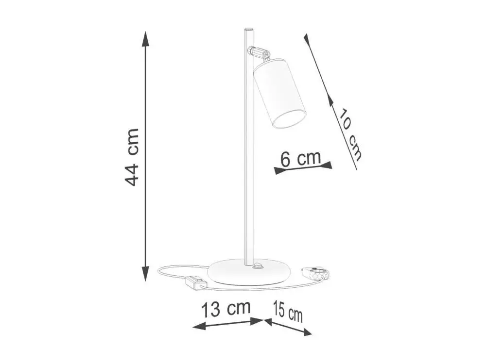 Lampes de bureau actuel en acier - 1 sources lumineuses - L.13 x H.44 cm - noir/chromé
