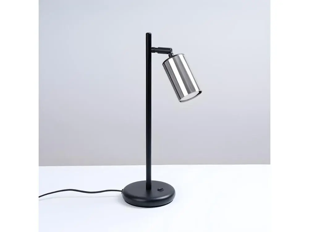 Lampes de bureau actuel en acier - 1 sources lumineuses - L.13 x H.44 cm - noir/chromé
