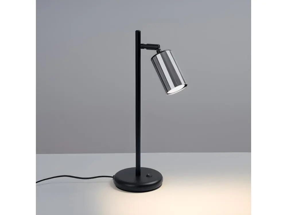 Lampes de bureau actuel en acier - 1 sources lumineuses - L.13 x H.44 cm - noir/chromé