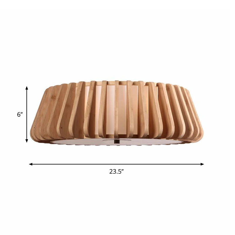 Suspension à trois bras Plafonnier conique Modernism En bambou 19,5"/23,5" de large, 1 ampoule, luminaire monté au plafond...